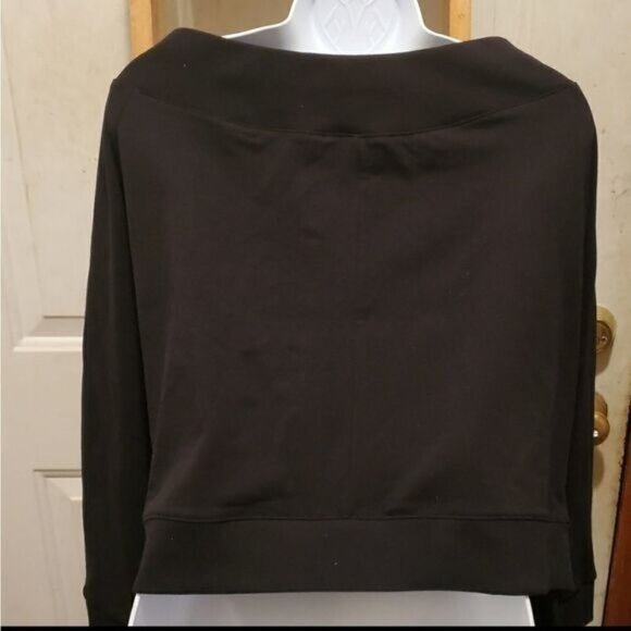 New York & Company Sweatshirt XLarge Off Shoulder Zip-Up Athleisure Streetwear - Picture 4 of 8